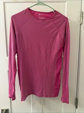 Zella Pink Long Sleeve Crewneck Performance Top